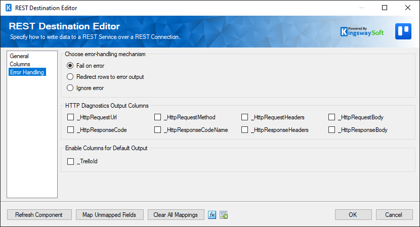 SSIS SurveyMonkey REST Destination - Error Handling